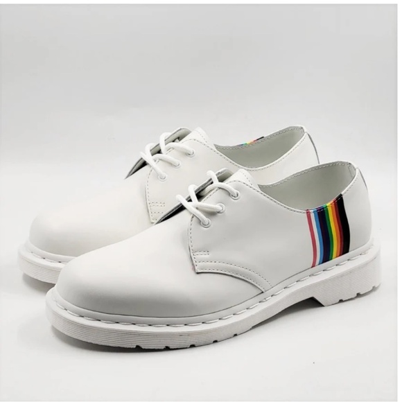 DR. MARTENS 1461 PRIDE WHITE MONO